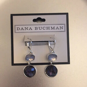 DANA BUCHMAN STONE DROP EARRINGS | Color: Silver/Purple